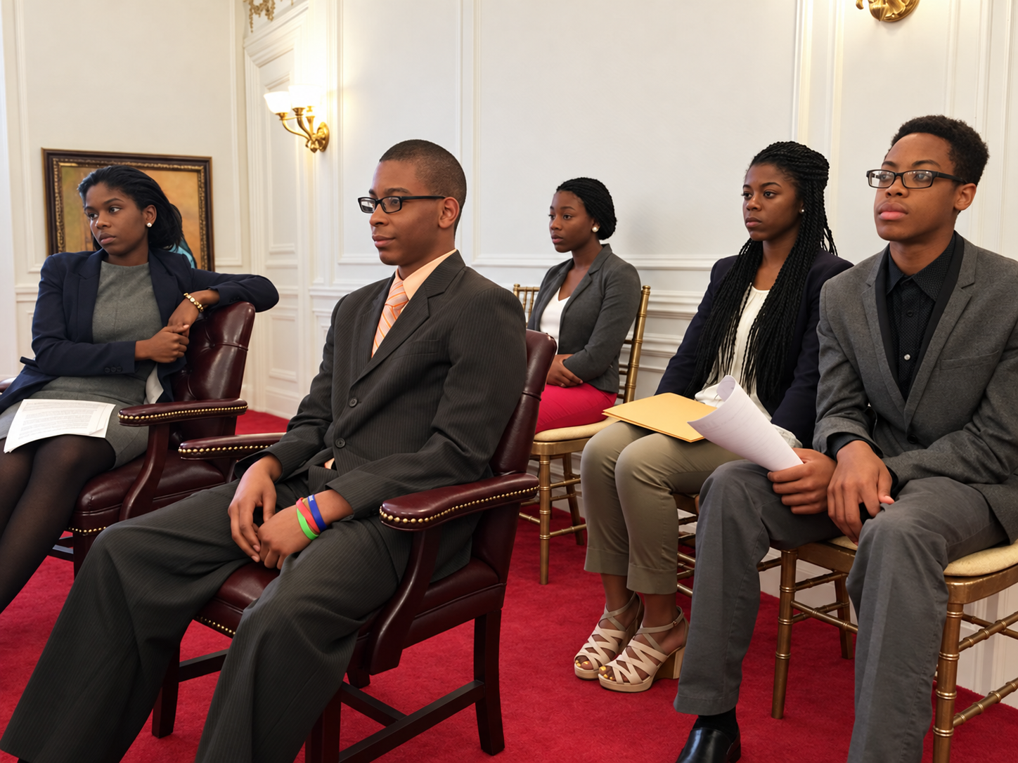 Young people attend a professional leadership and career event.